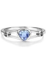 terrific silver cubic zirconia December birthstone ring for babies and kids